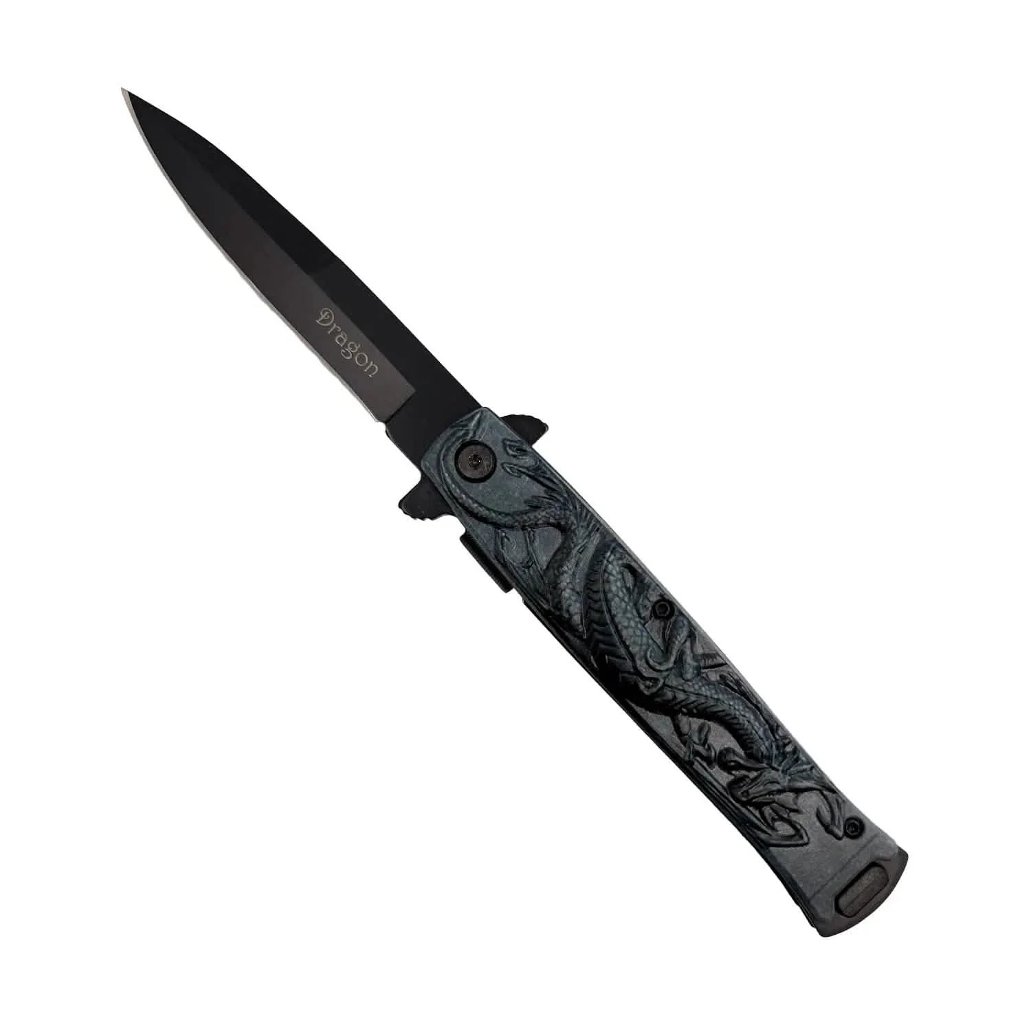4" Black Dragon Knife with ABS Handle DailySale