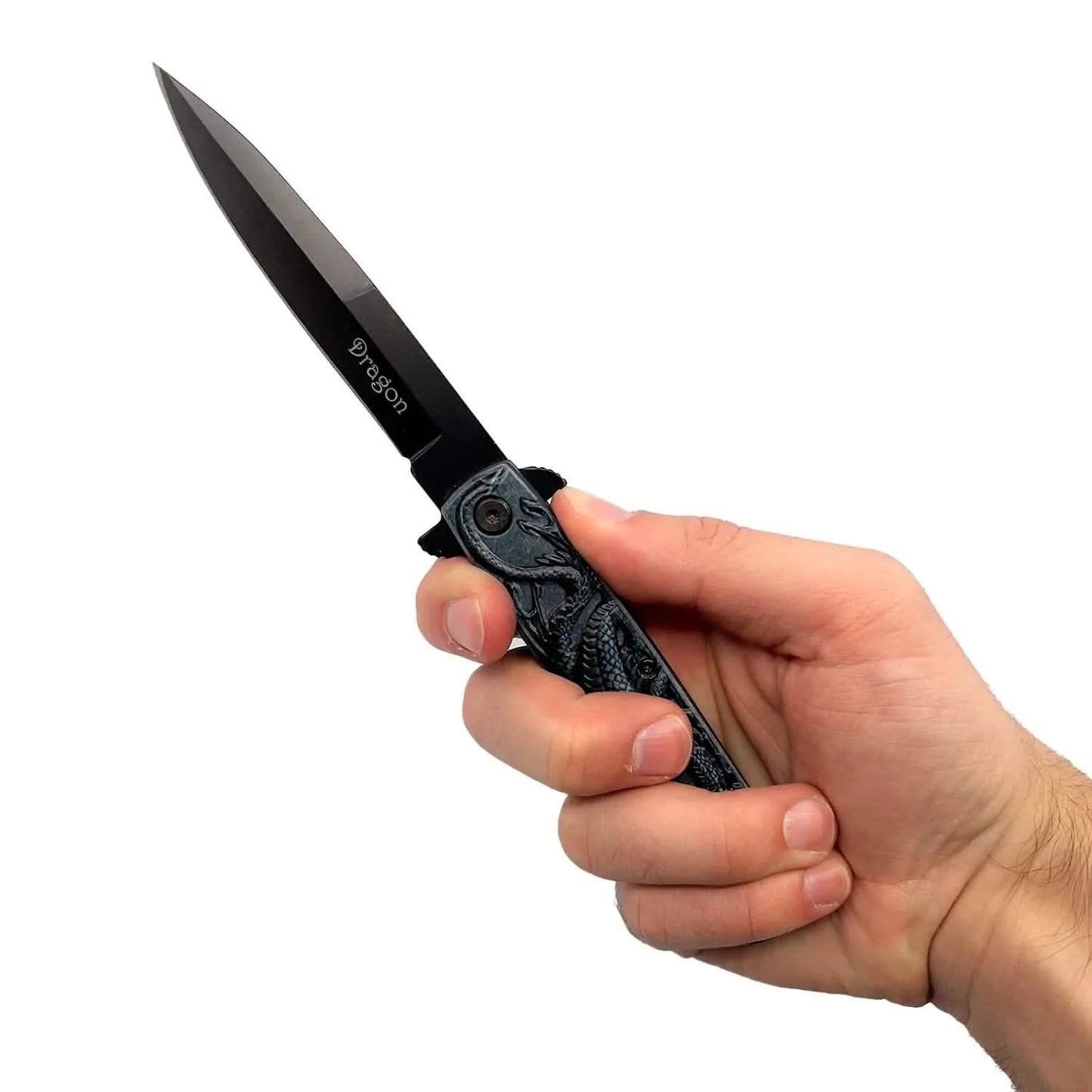 4" Black Dragon Knife with ABS Handle DailySale