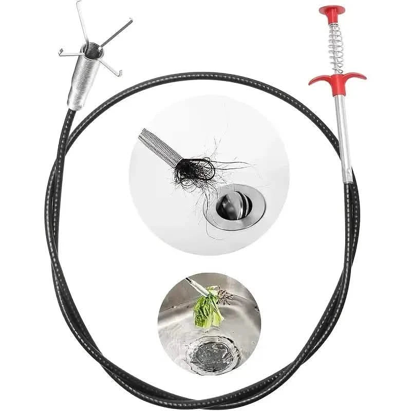 4-Claw Pipe Clog Remover, Spring Plumbing Tool for Kitchen Bathroom, Hair and Debris Catcher DailySale