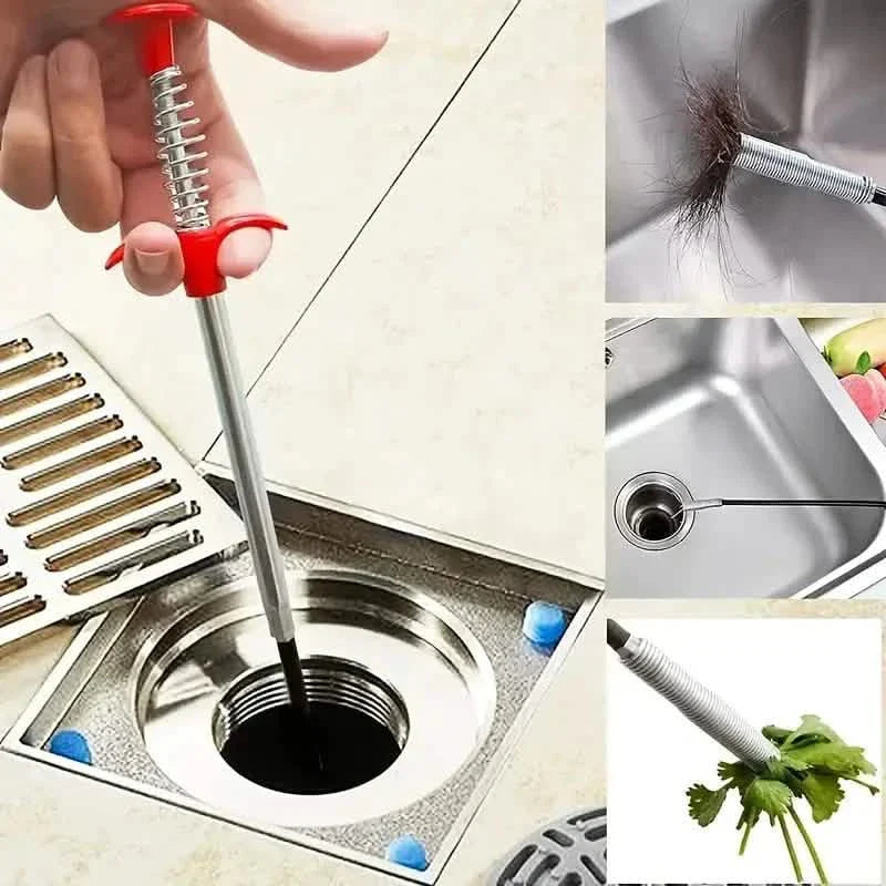 4-Claw Pipe Clog Remover, Spring Plumbing Tool for Kitchen Bathroom, Hair and Debris Catcher DailySale