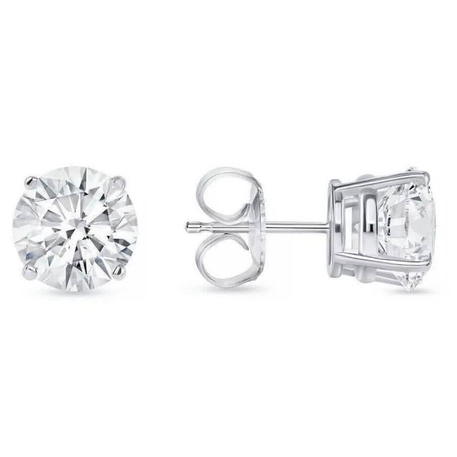 4 Ct Round Cut FL/D Lab Created White Sapphire Stud Earrings 14K White Gold DailySale