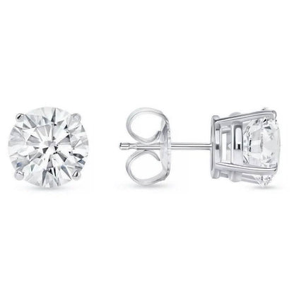 4 Ct Round Cut FL/D Lab Created White Sapphire Stud Earrings 14K White Gold DailySale