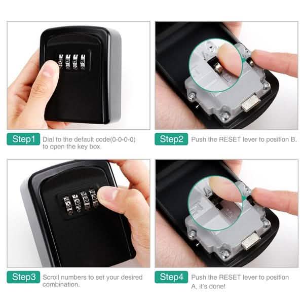 4-Digit Combination Password Wall Mounted Key Storage Lock Box DailySale