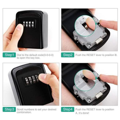4-Digit Combination Password Wall Mounted Key Storage Lock Box DailySale
