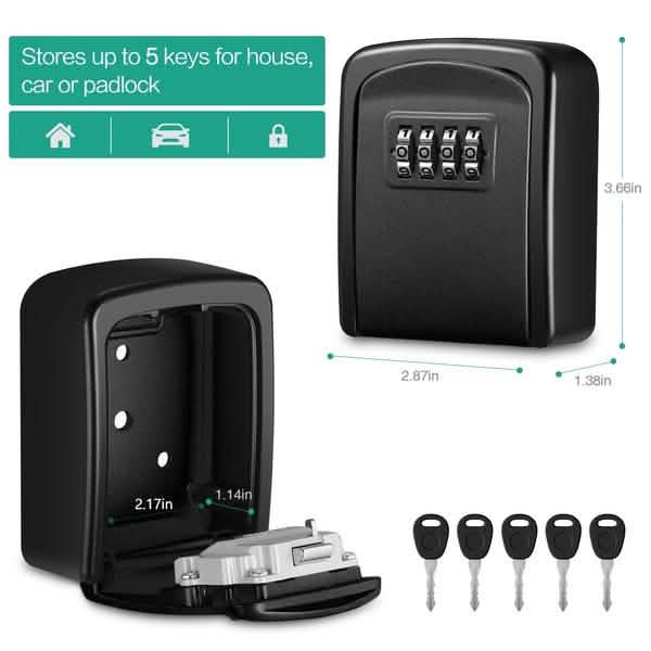 4-Digit Combination Password Wall Mounted Key Storage Lock Box DailySale