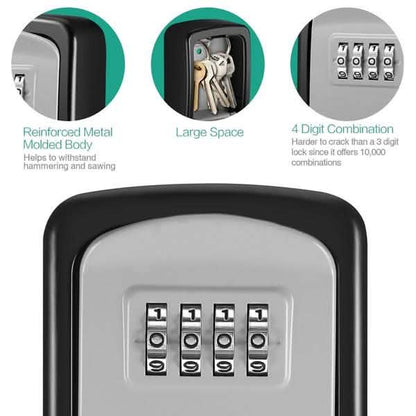 4-Digit Combination Password Wall Mounted Key Storage Lock Box DailySale
