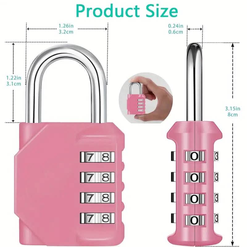 4-Digit Waterproof Zinc Alloy Combination Padlock DailySale