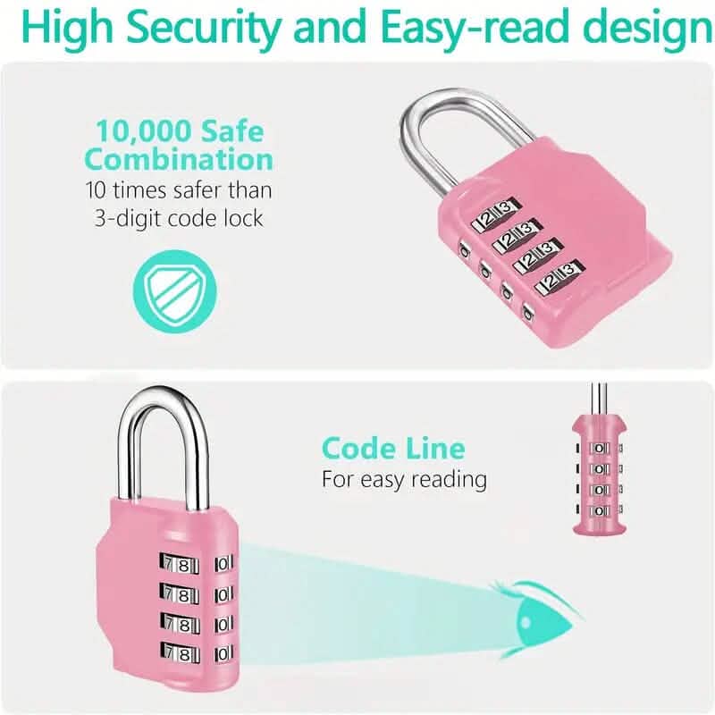 4-Digit Waterproof Zinc Alloy Combination Padlock DailySale