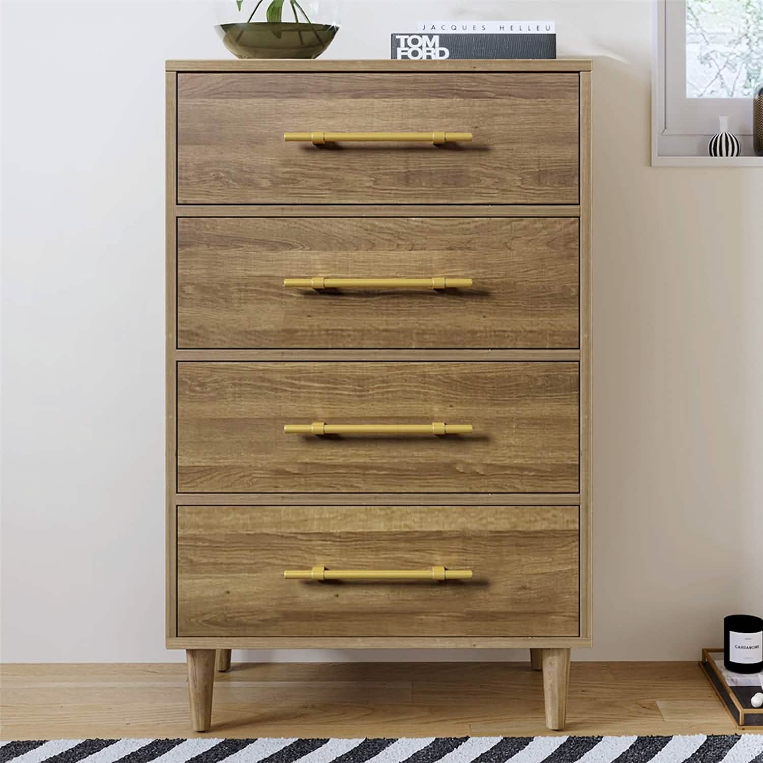 4 Drawer Cabinet Dresser Closet Wooden Dresser DailySale
