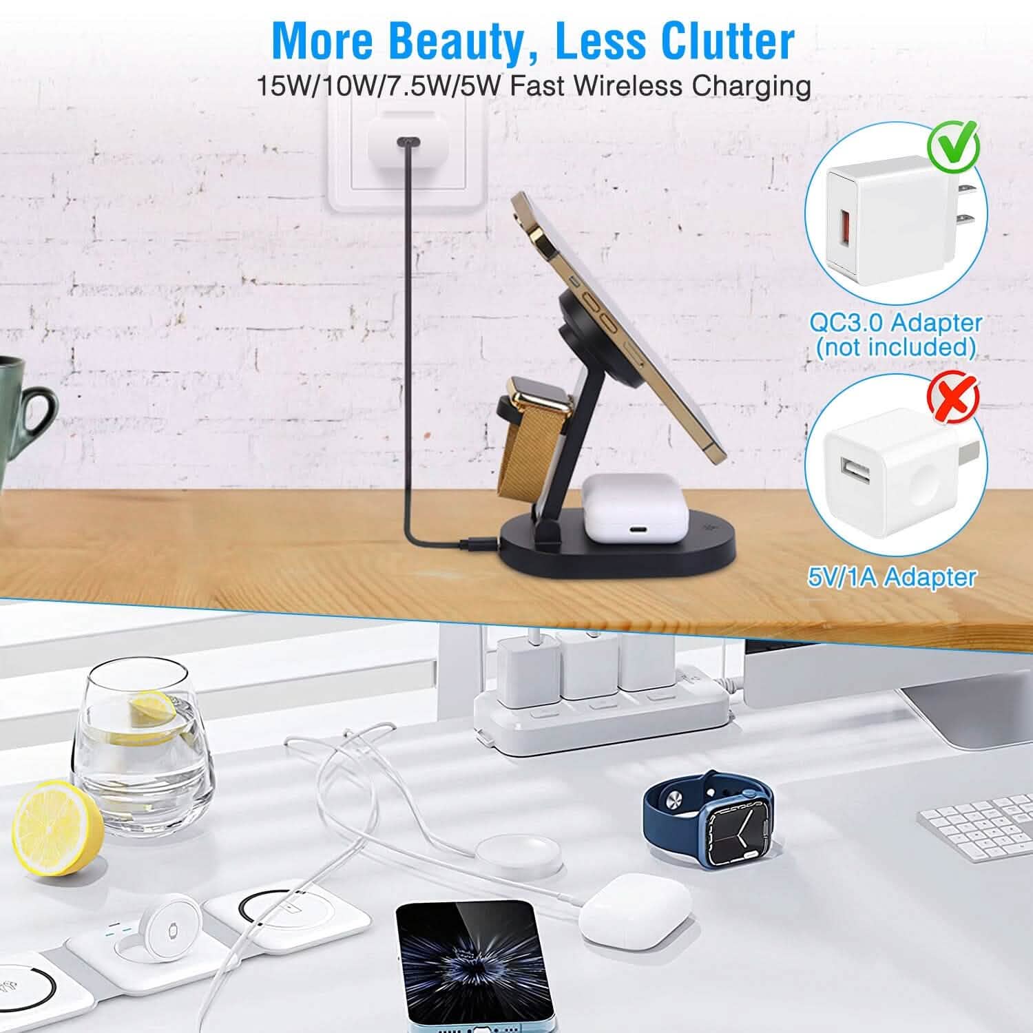 4-in-1 15W Foldable Magnetic Wireless Charging Station DailySale
