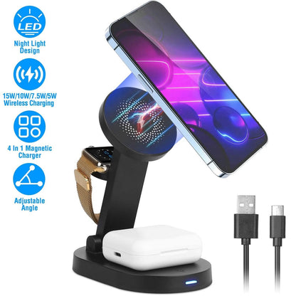 4-in-1 15W Foldable Magnetic Wireless Charging Station DailySale