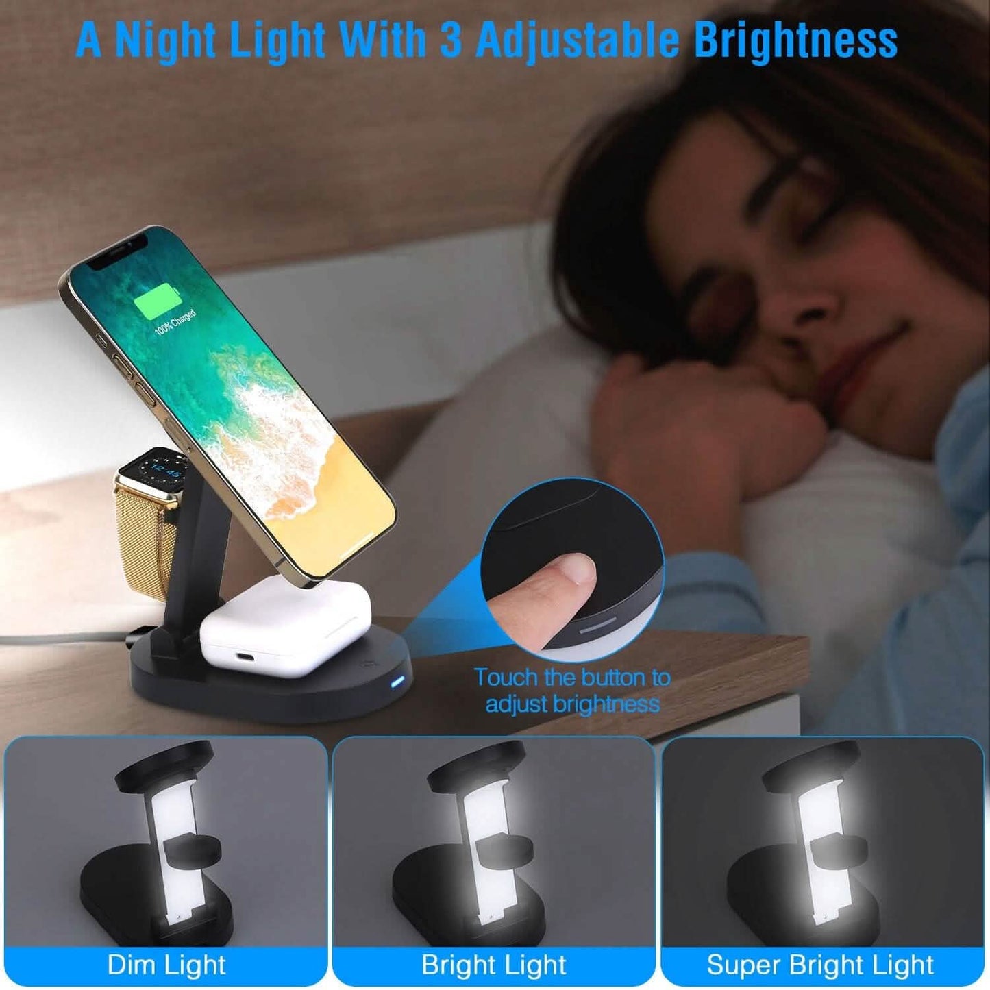 4-in-1 15W Foldable Magnetic Wireless Charging Station DailySale
