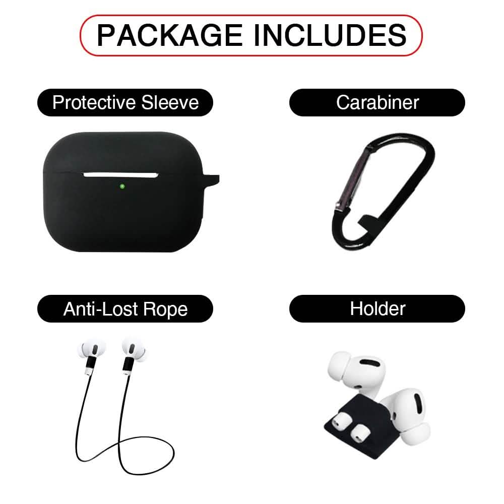 4-In-1 Airpods Pro3 Case Carabiner Sleeve Anti-lost Rope Set DailySale