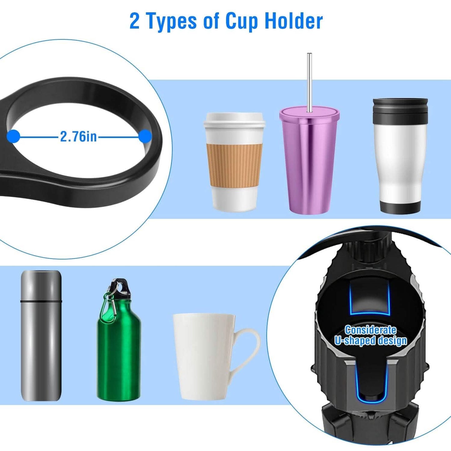 4-in-1 Car Cup Holder Tray Food Table DailySale