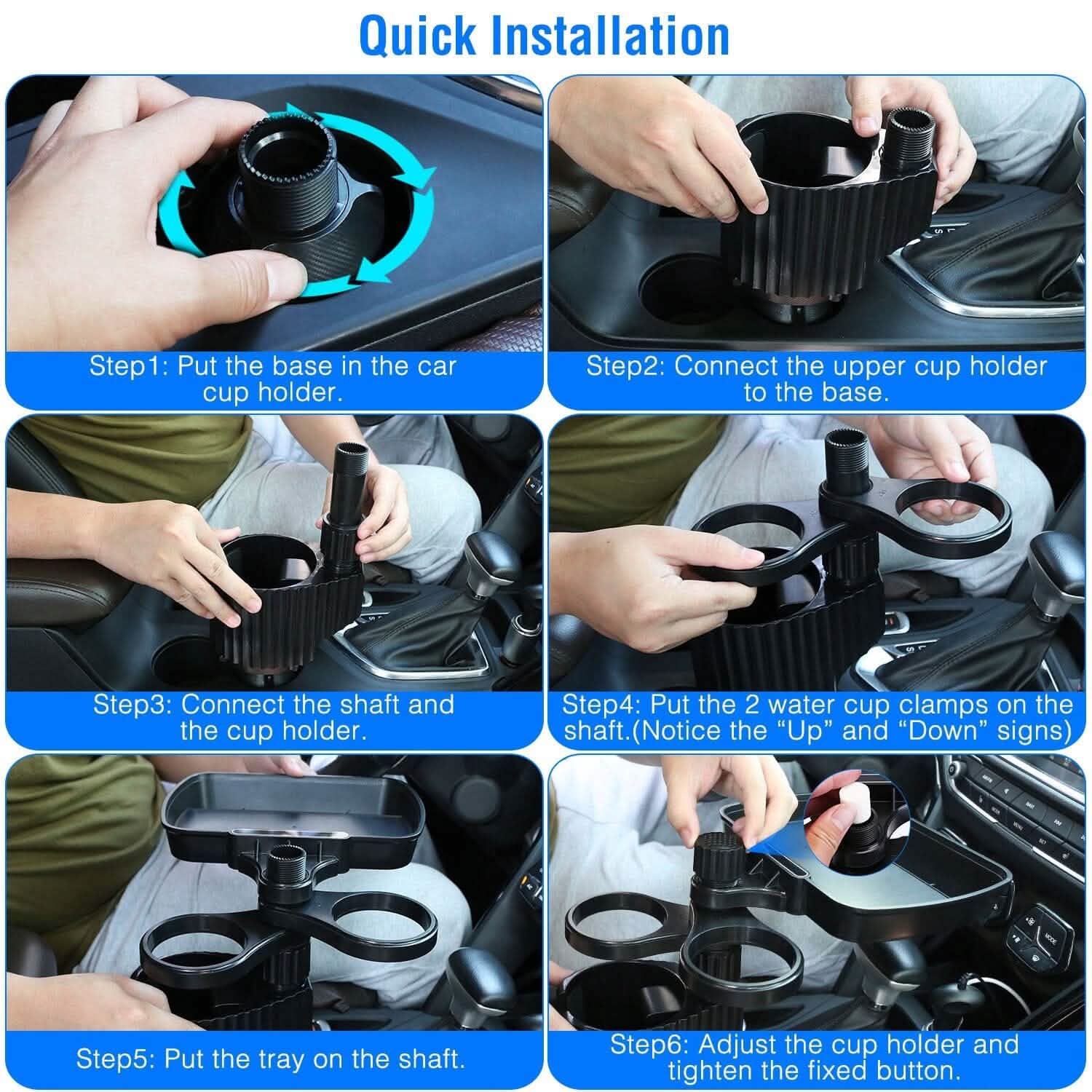 4-in-1 Car Cup Holder Tray Food Table DailySale