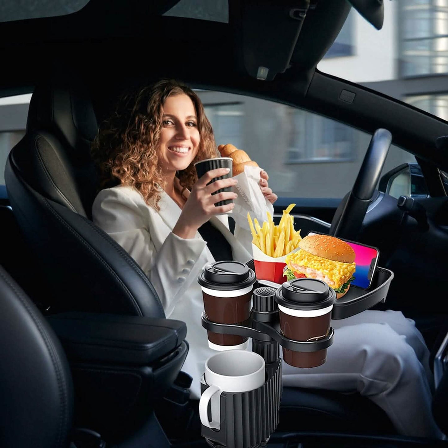 4-in-1 Car Cup Holder Tray Food Table DailySale