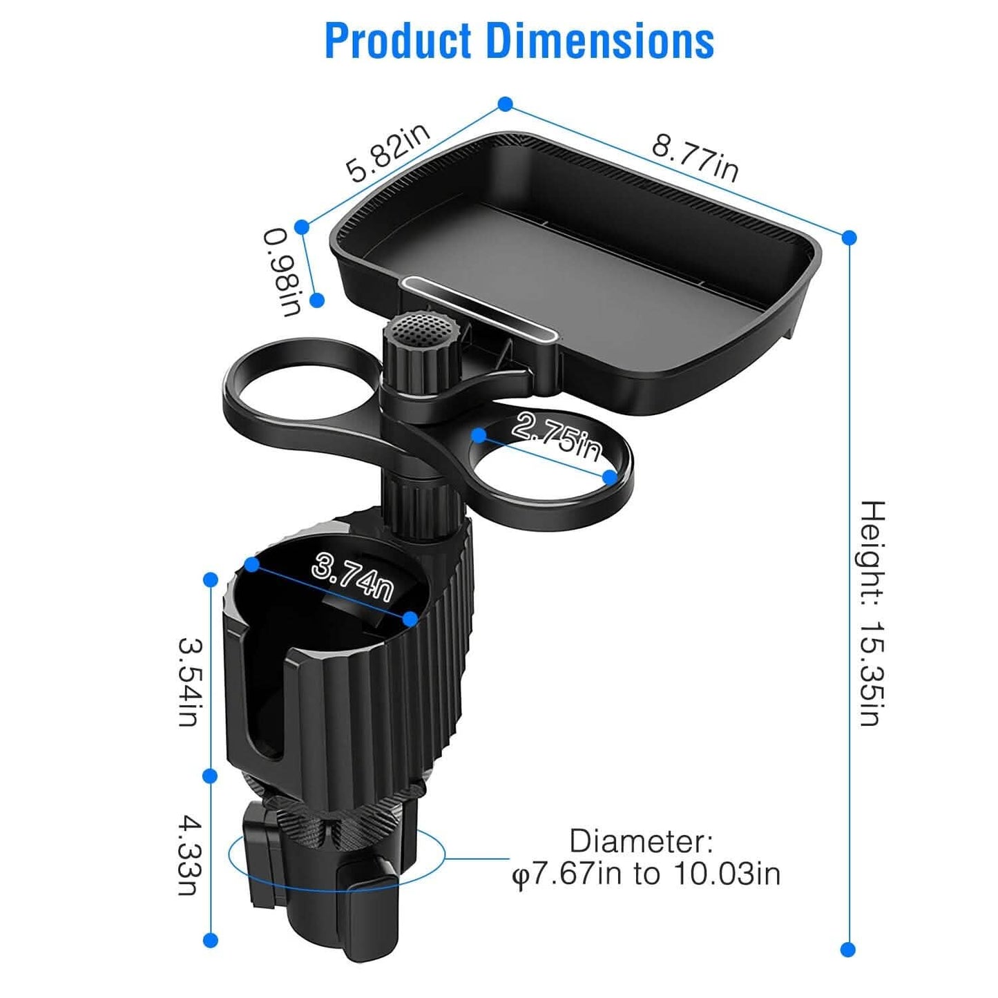 4-in-1 Car Cup Holder Tray Food Table DailySale