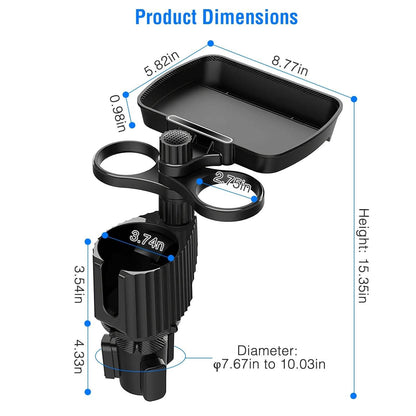 4-in-1 Car Cup Holder Tray Food Table DailySale