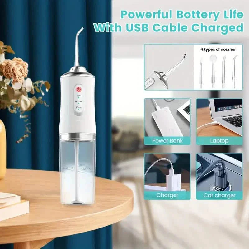 4-in-1 Cordless Water Flossers Oral Irrigator With DIY Mode 4 Jet Tips DailySale