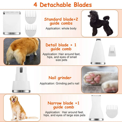 4-in-1 Electric Pet Dog Cat Grooming Kit Cordless Rechargeable DailySale