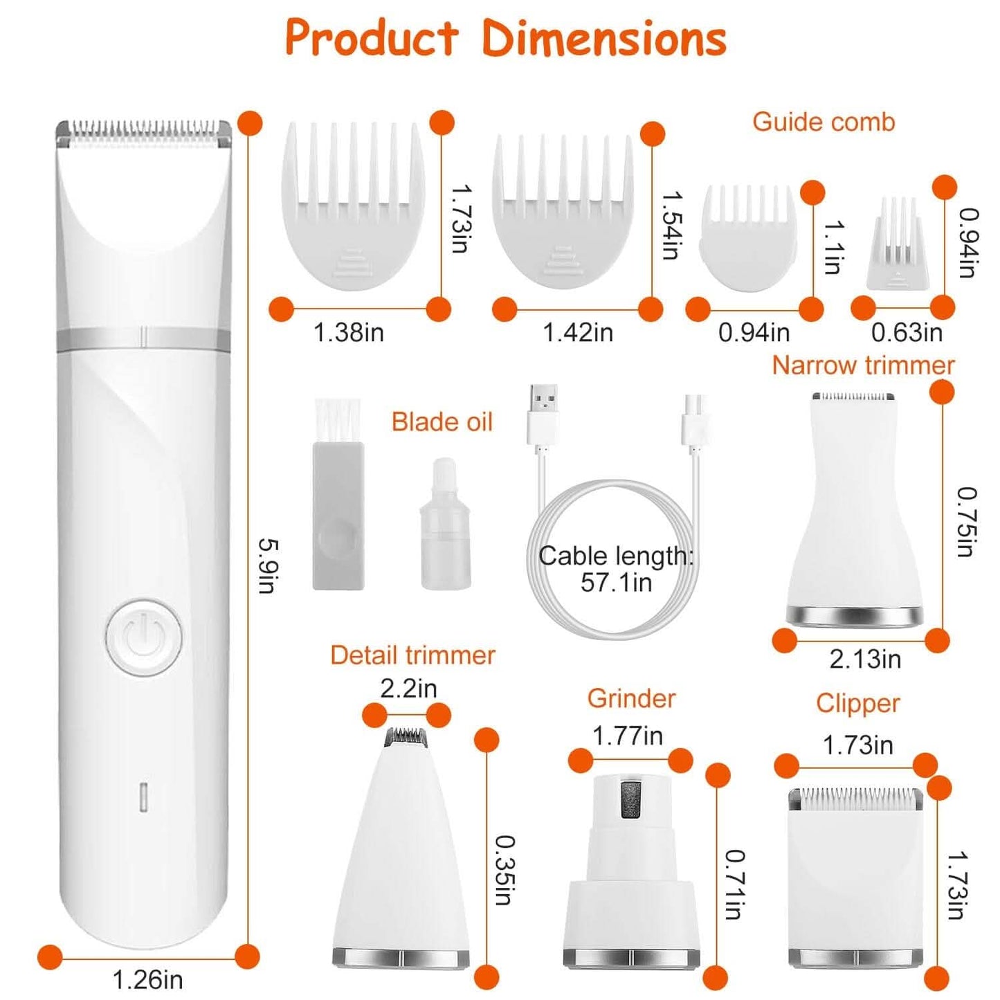 4-in-1 Electric Pet Dog Cat Grooming Kit Cordless Rechargeable DailySale