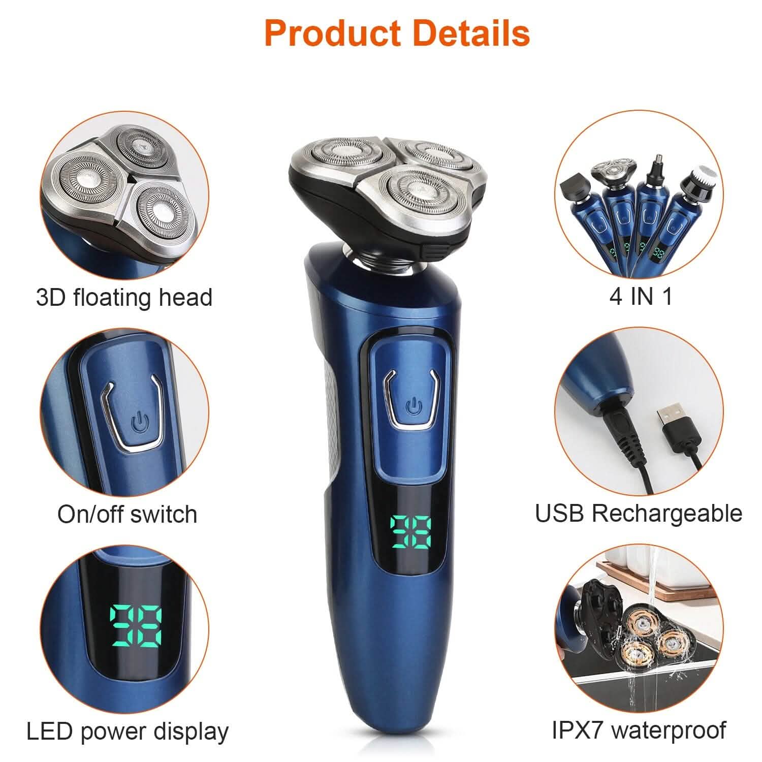 4-In-1 Electric Razor Shaver Rechargeable Cordless DailySale