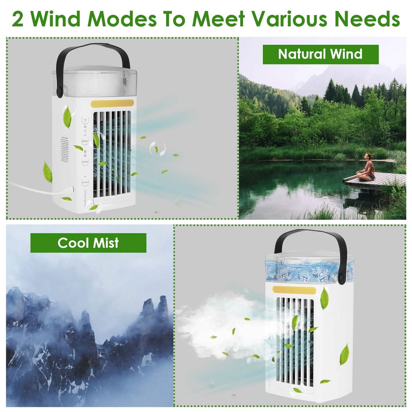 4-in-1 Evaporative Air Cooler Water Mist Cooling Fan DailySale
