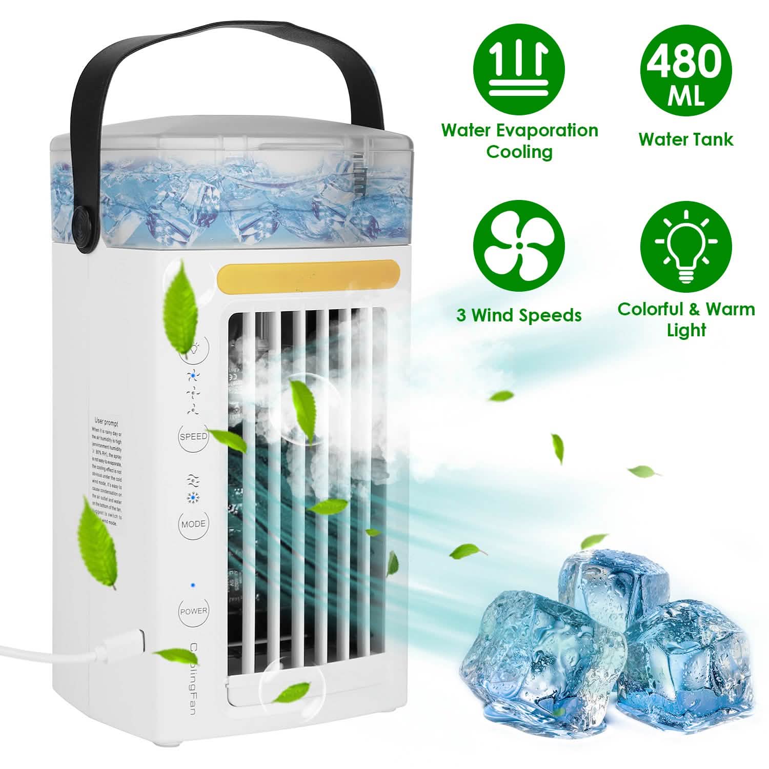 4-in-1 Evaporative Air Cooler Water Mist Cooling Fan DailySale