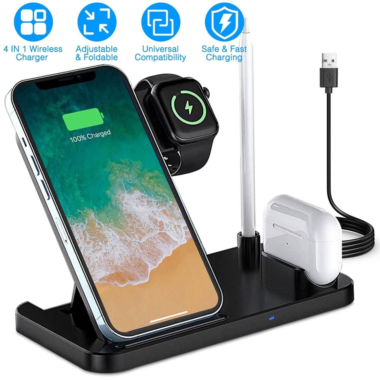 4-in-1 Foldable Wireless Charger DailySale