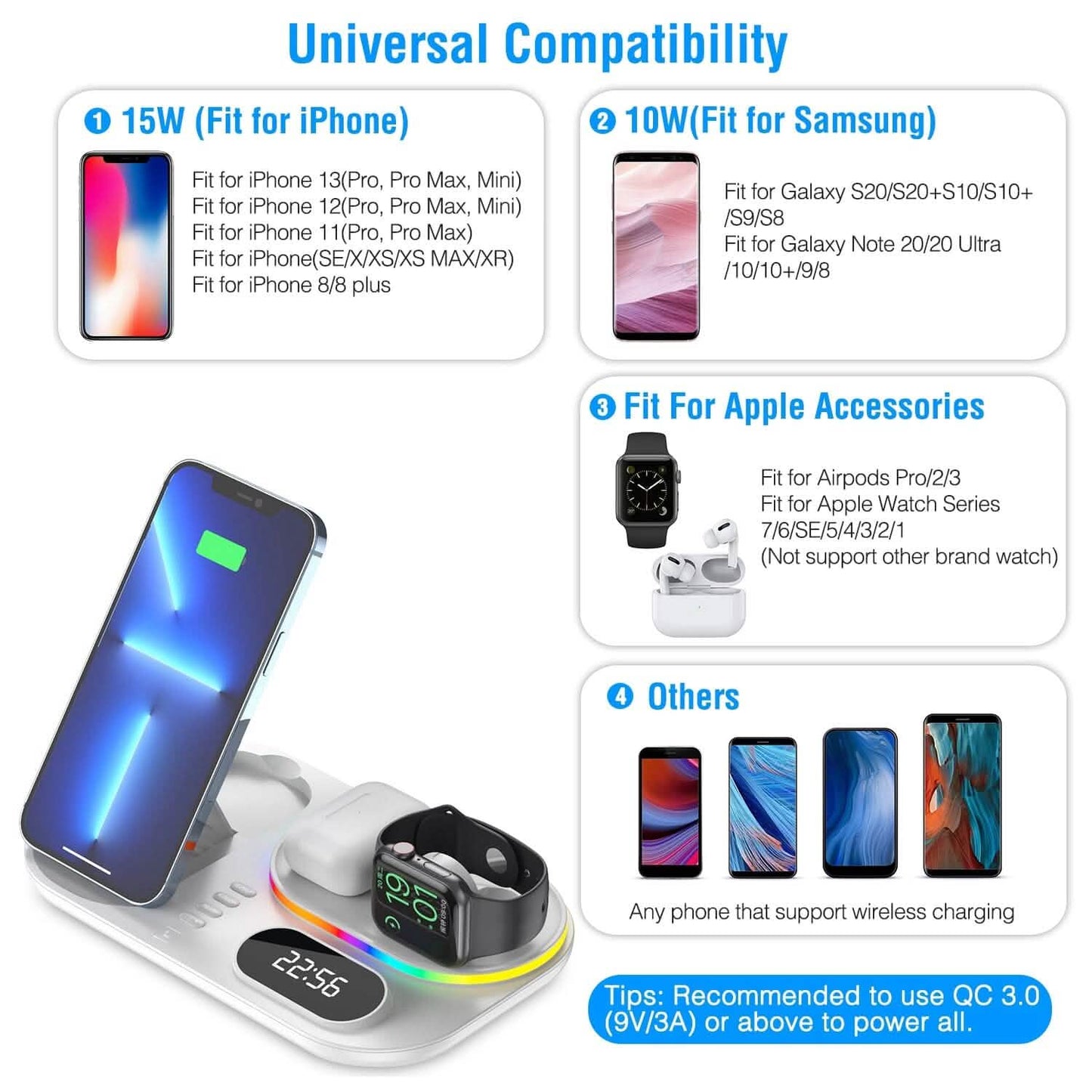 4-in-1 Foldable Wireless Charging Station Stand Dock DailySale