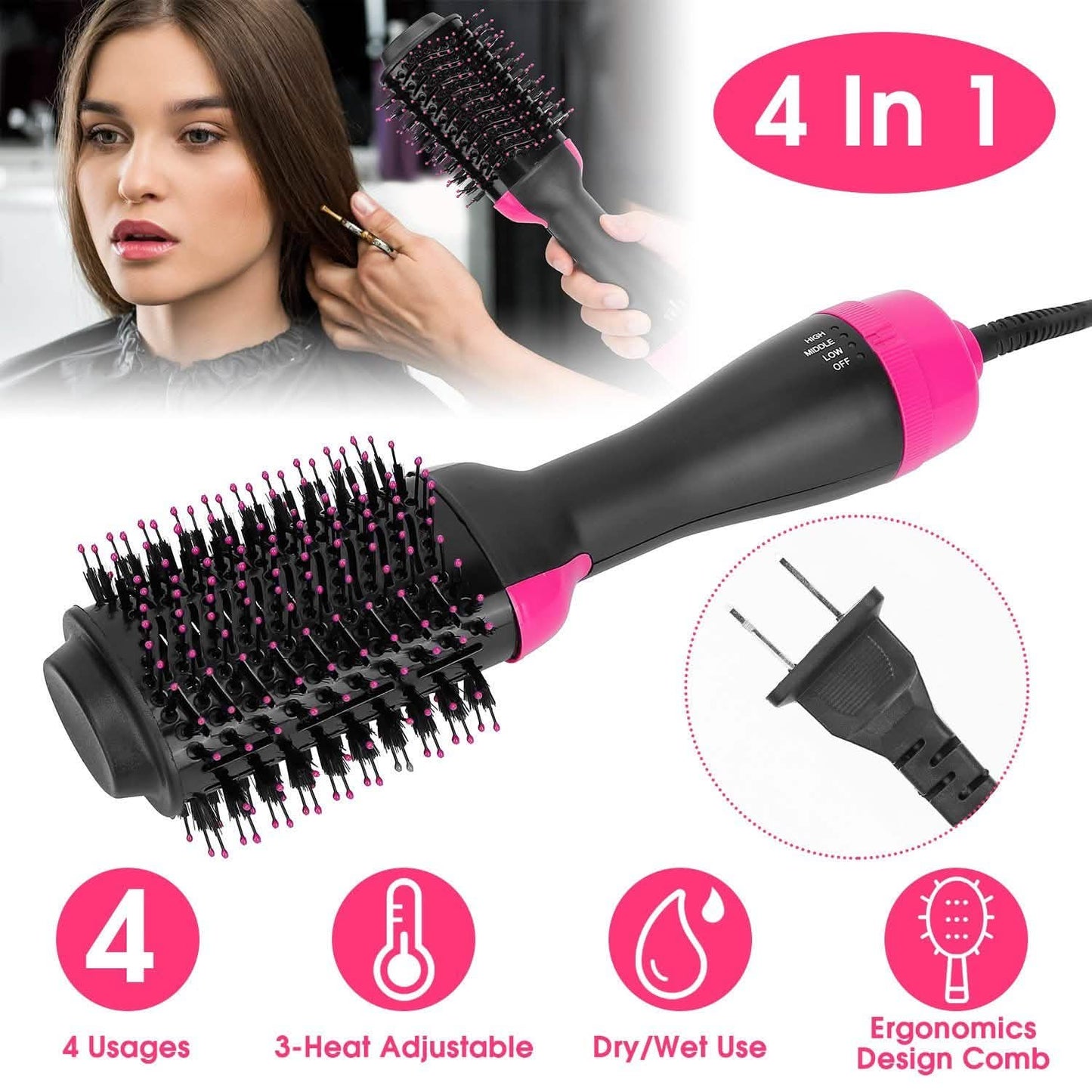 4-in-1 Hair Dryer Volumizer Brush DailySale