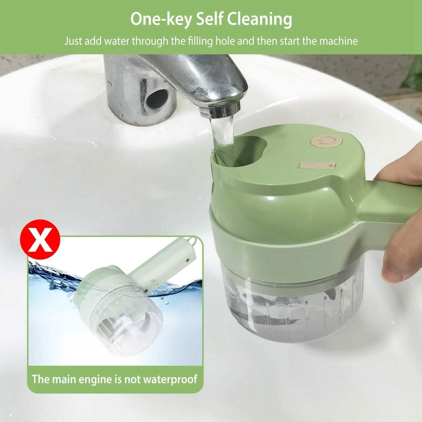 4-in-1 Handheld Electric Vegetable Chopper, Grinder, Slicer and Dicer DailySale