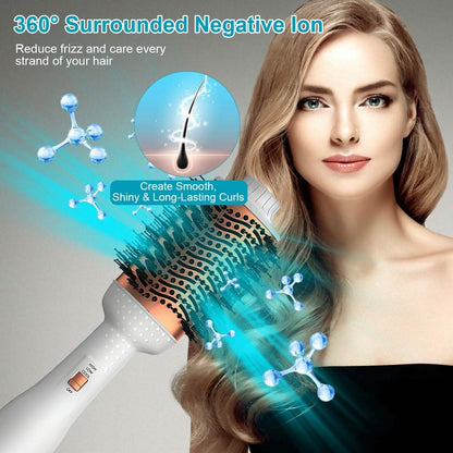 4-in-1 Hari Dryer Brush Curling Styler Volumizer Straightener Negative Ion Anti-Frizz DailySale
