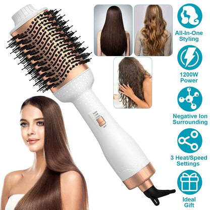 4-in-1 Hari Dryer Brush Curling Styler Volumizer Straightener Negative Ion Anti-Frizz DailySale