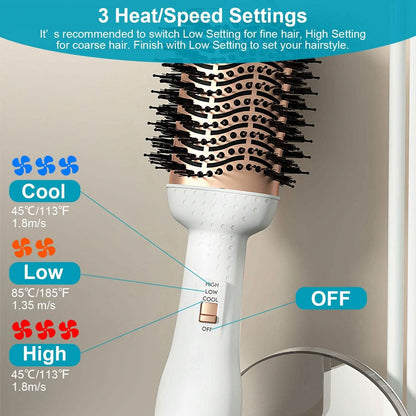 4-in-1 Hari Dryer Brush Curling Styler Volumizer Straightener Negative Ion Anti-Frizz DailySale