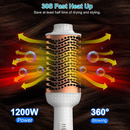 4-in-1 Hari Dryer Brush Curling Styler Volumizer Straightener Negative Ion Anti-Frizz DailySale