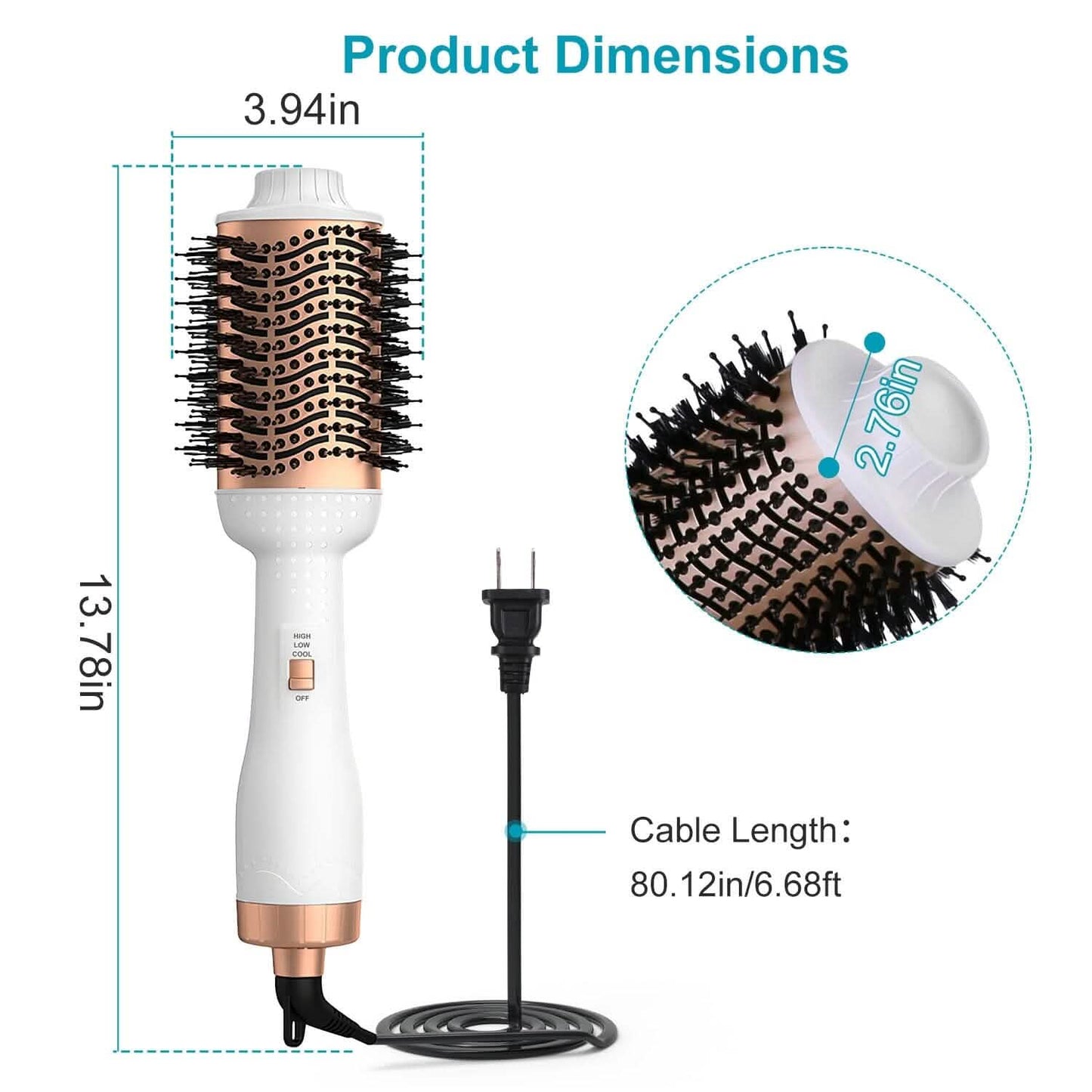 4-in-1 Hari Dryer Brush Curling Styler Volumizer Straightener Negative Ion Anti-Frizz DailySale