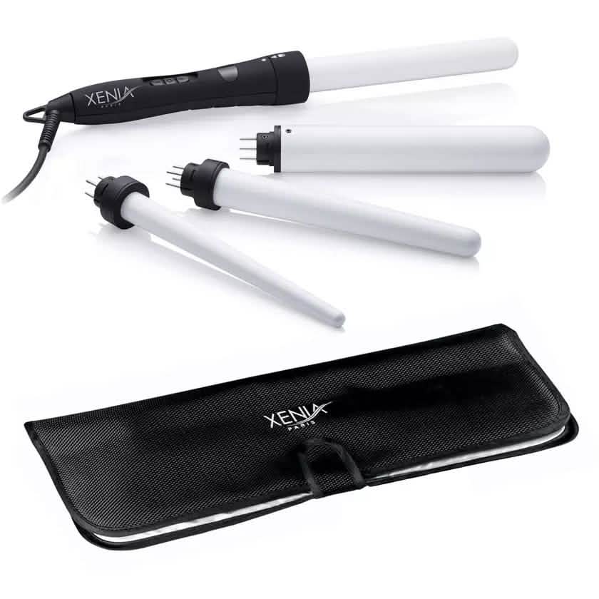 4-in-1 Interchangeable Ceramic Curling Wand Set with Protective Heat Station Mat DailySale