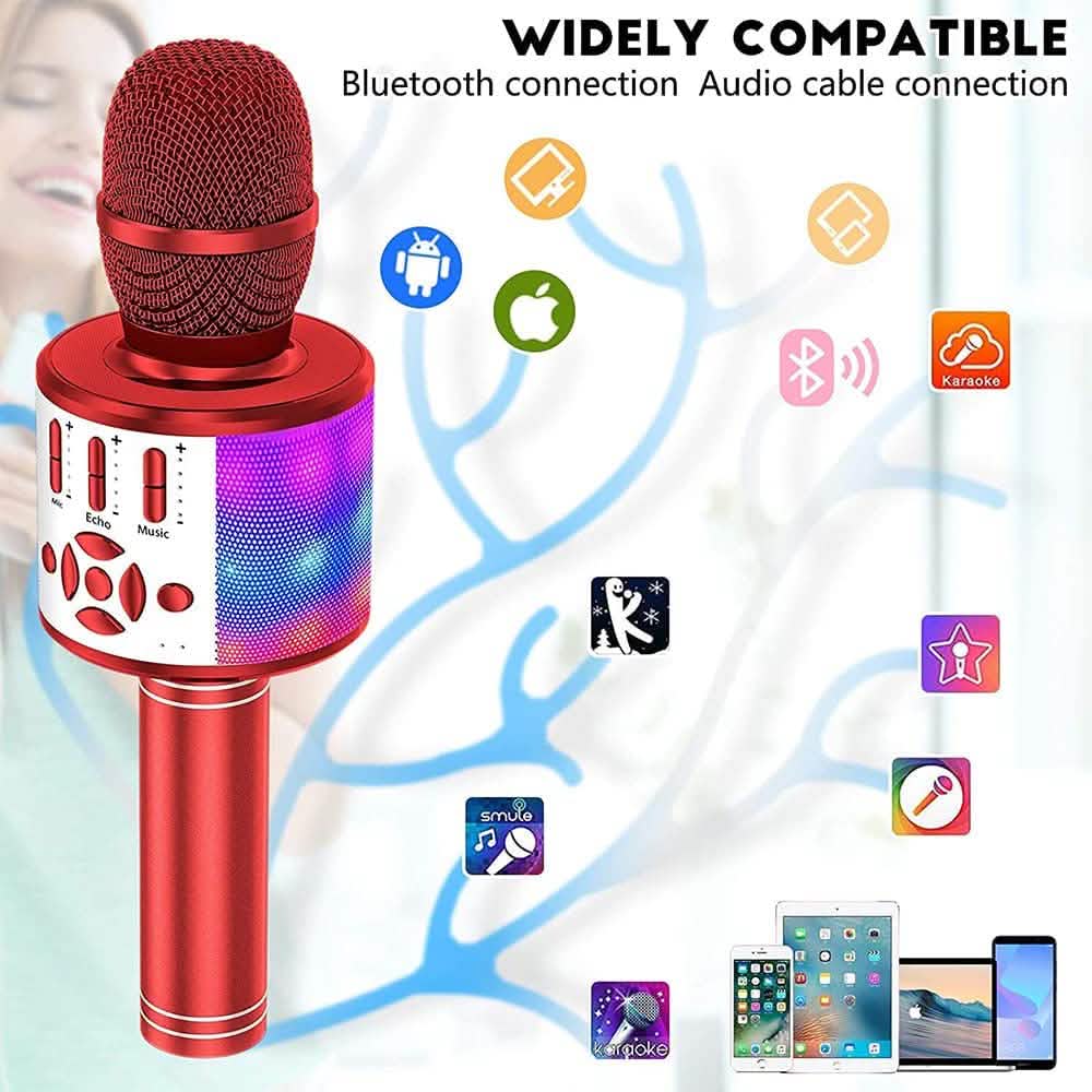 4-in-1 Karaoke Machine Microphone with LED Lights DailySale