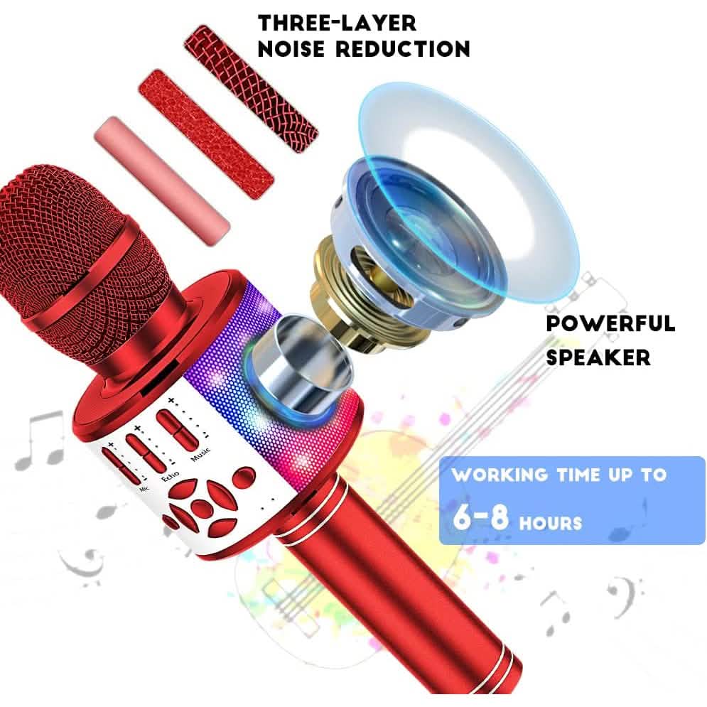 4-in-1 Karaoke Machine Microphone with LED Lights DailySale