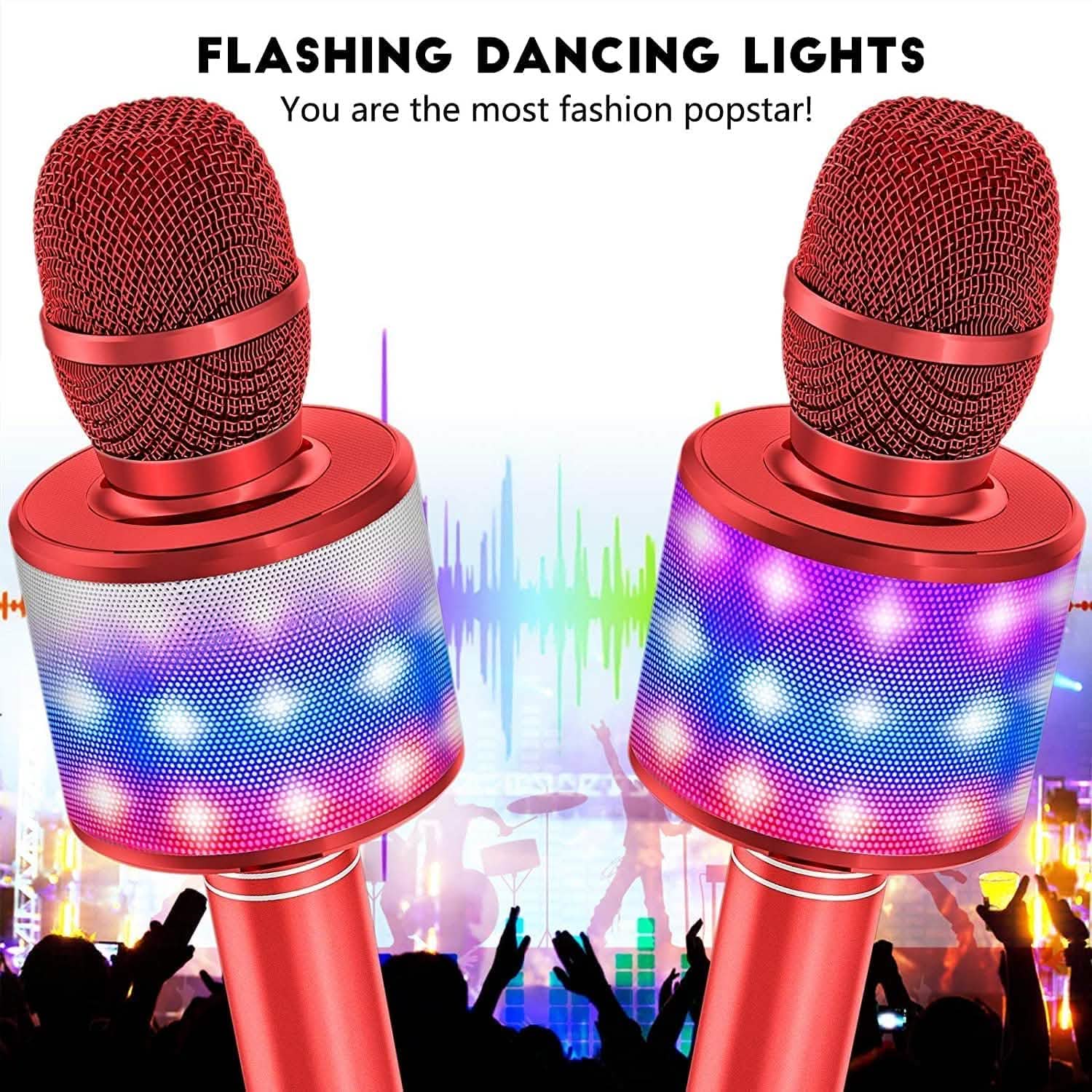 4-in-1 Karaoke Machine Microphone with LED Lights DailySale