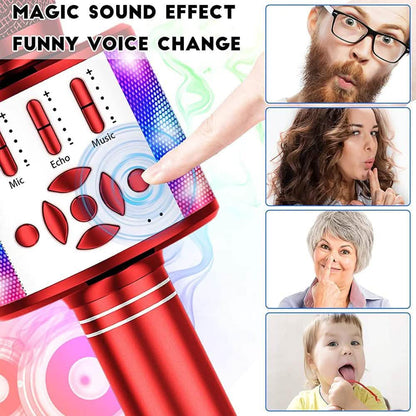 4-in-1 Karaoke Machine Microphone with LED Lights DailySale