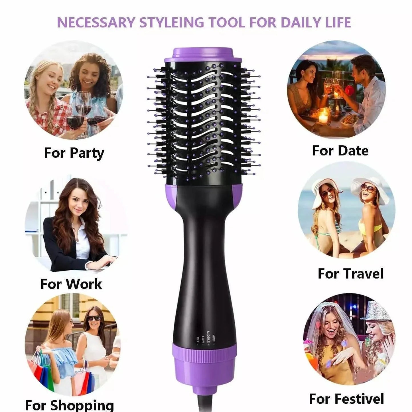 4-in-1 Negative Ion Hot Hair Dryer Brush, ASOGO One Step Hair Dryer & Volumizer DailySale