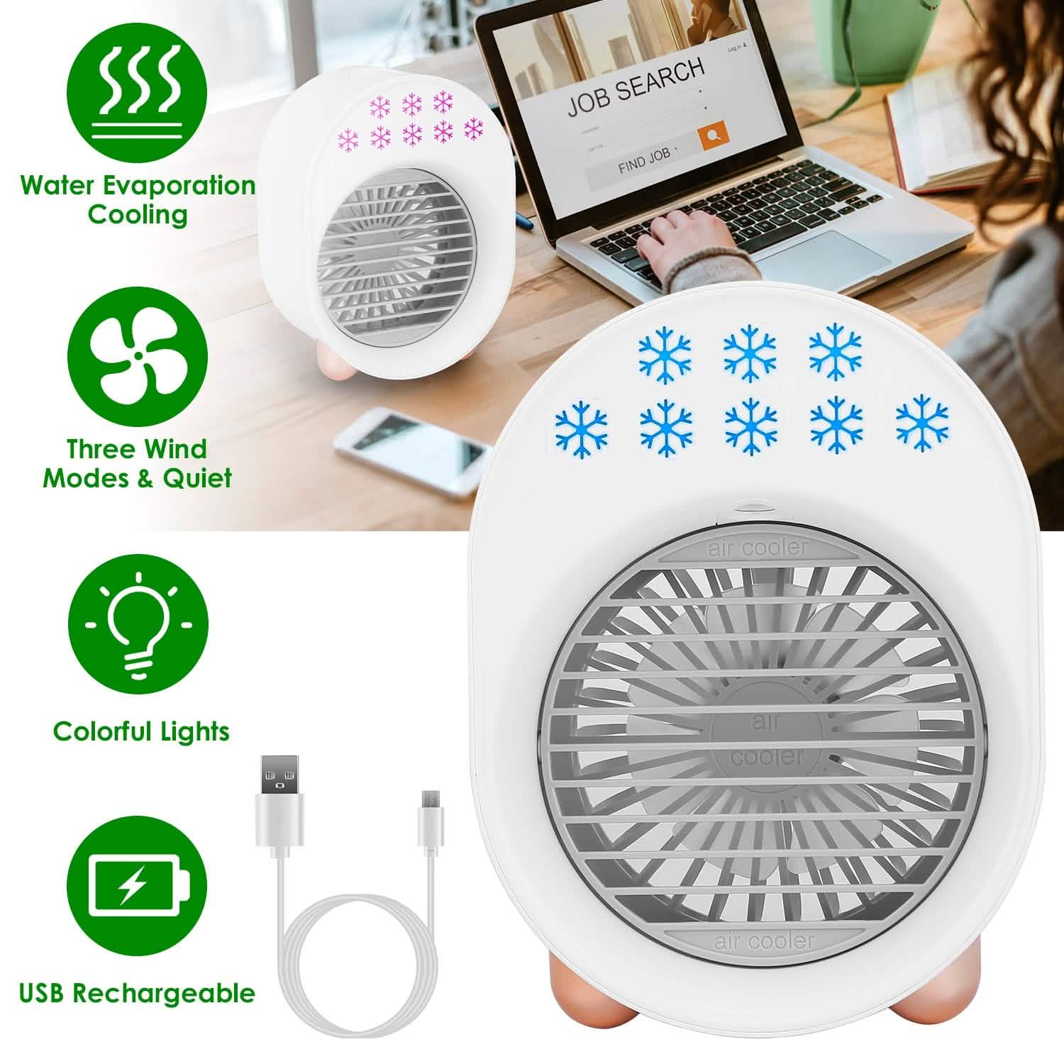 4-in-1 Portable Mini Desktop Water Mist Cooling Air Conditioner DailySale