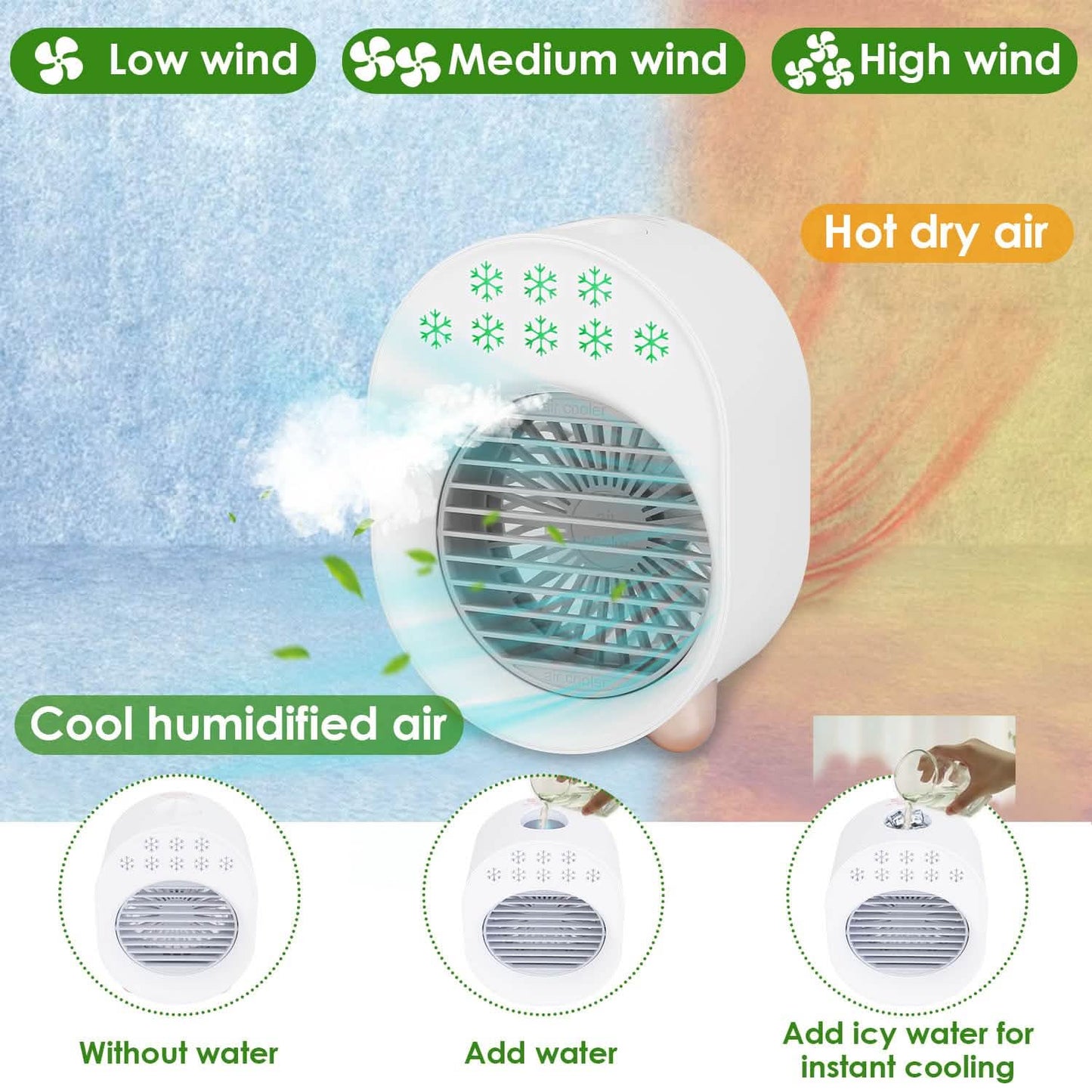 4-in-1 Portable Mini Desktop Water Mist Cooling Air Conditioner DailySale