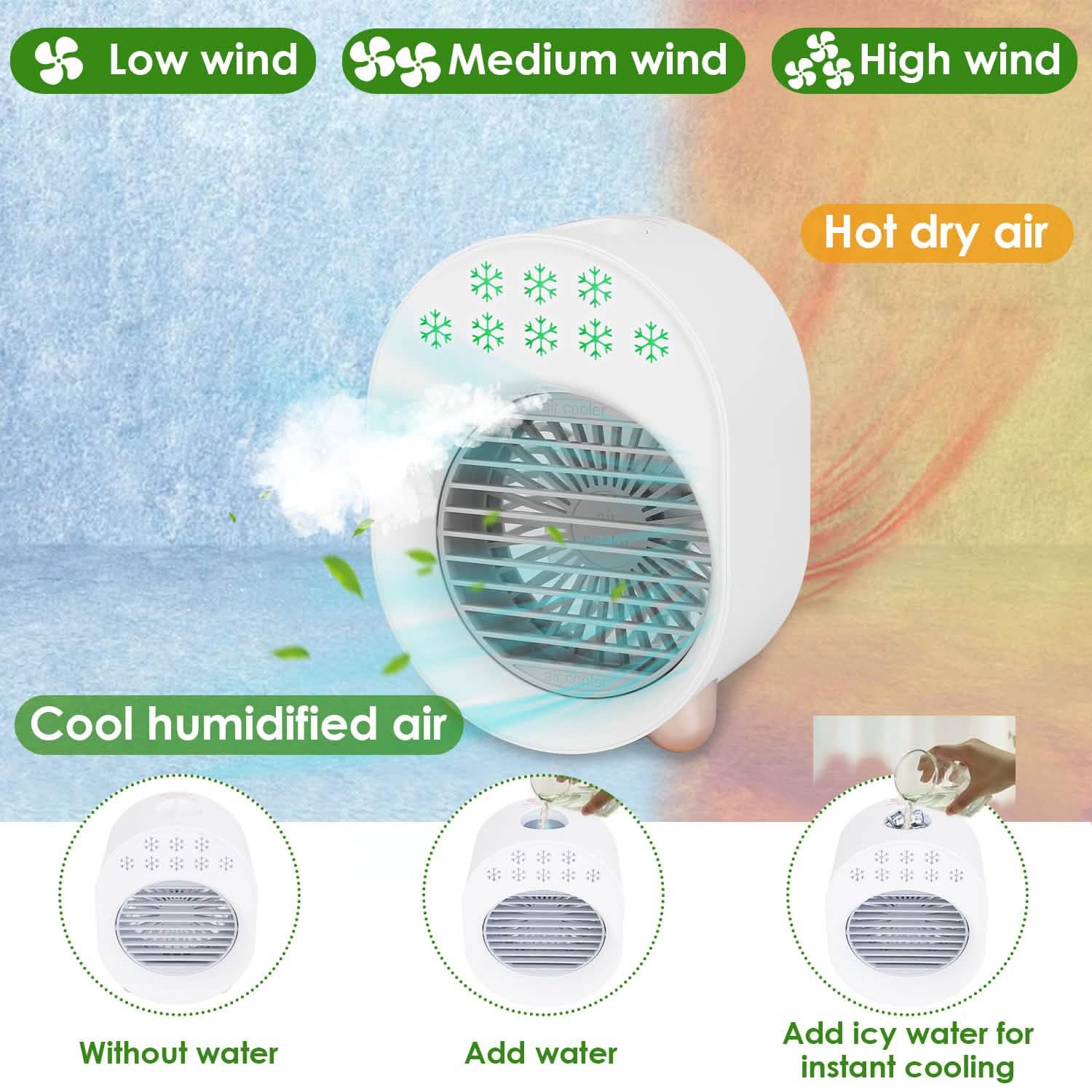 4-in-1 Portable Mini Desktop Water Mist Cooling Air Conditioner DailySale