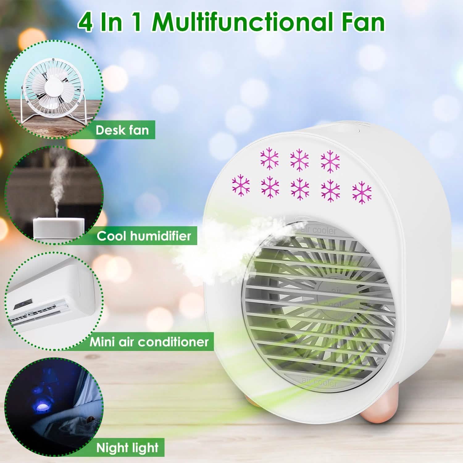 4-in-1 Portable Mini Desktop Water Mist Cooling Air Conditioner DailySale