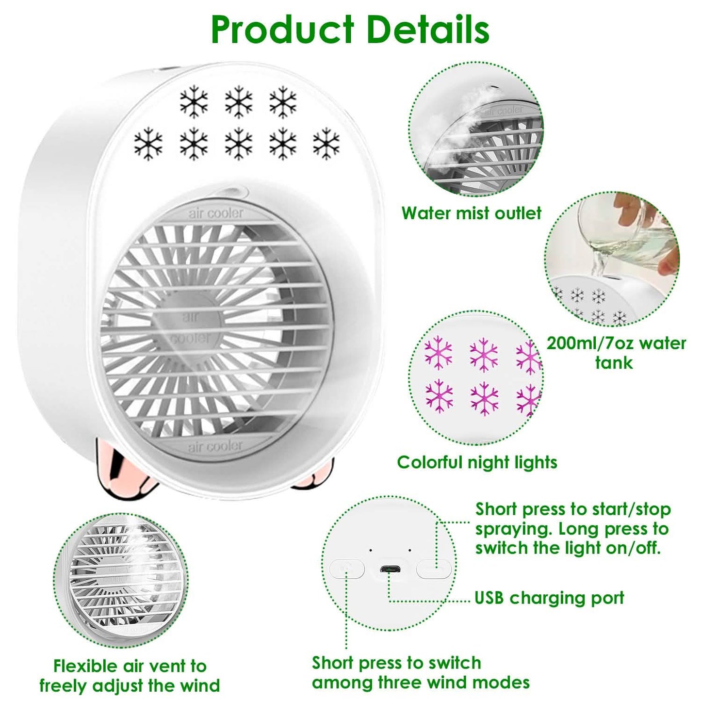 4-in-1 Portable Mini Desktop Water Mist Cooling Air Conditioner DailySale