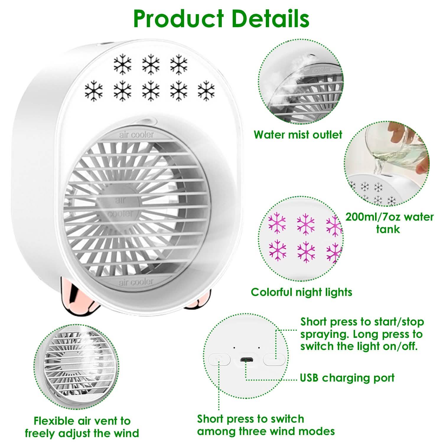 4-in-1 Portable Mini Desktop Water Mist Cooling Air Conditioner DailySale