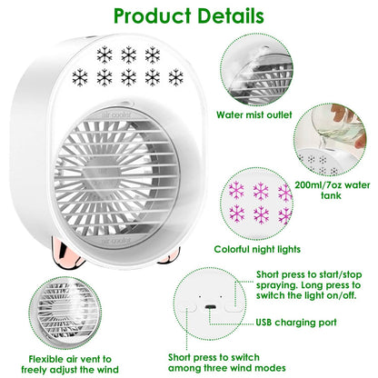 4-in-1 Portable Mini Desktop Water Mist Cooling Air Conditioner DailySale